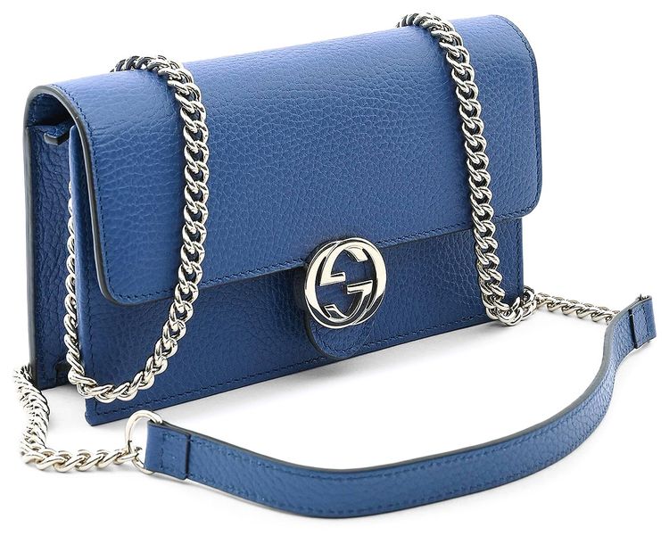 Gucci Chain Interlocking GG Wallet Blue