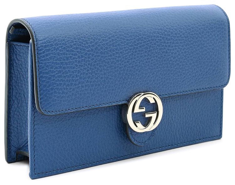 Gucci Chain Interlocking GG Wallet Blue