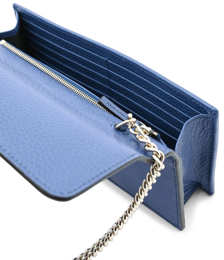 Gucci Chain Interlocking GG Wallet Blue