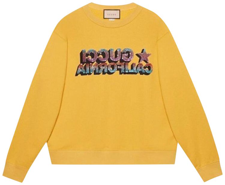 Gucci Sequins Jersey Sweatshirt Yellow