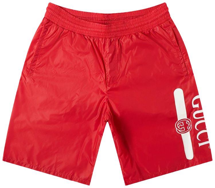 Gucci Logo Leg Swim Shorts Red