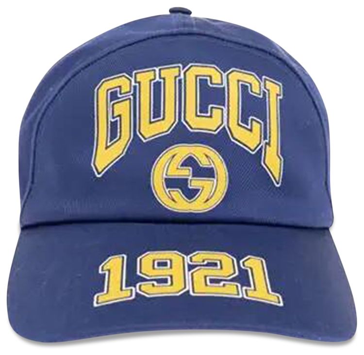 Gucci 1921 Logo Baseball Hat Blue