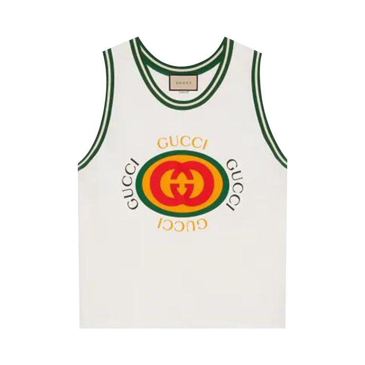 Gucci Vintage Logo Print Tank Top White