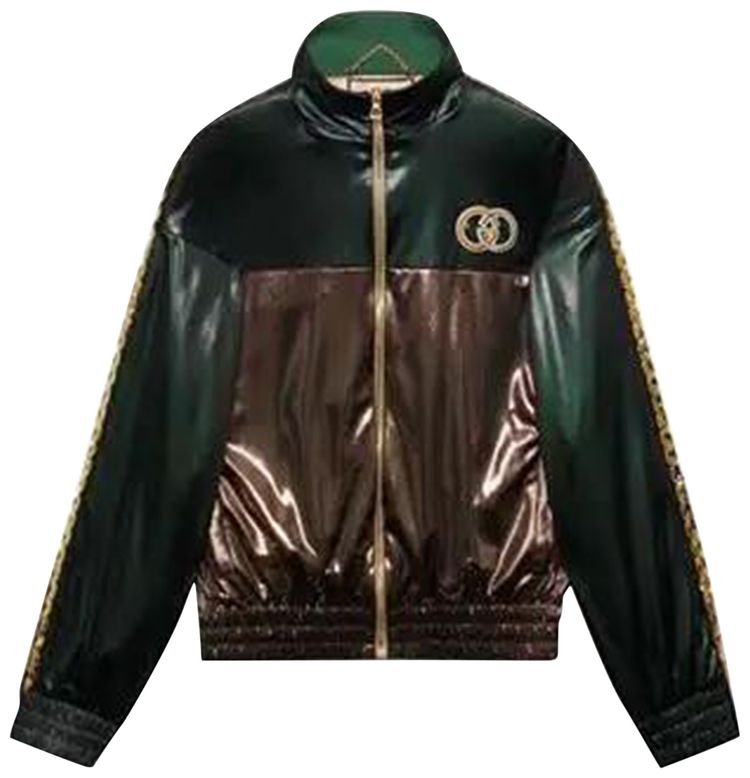 Gucci Bi Color Logo Jacket GreenBrown