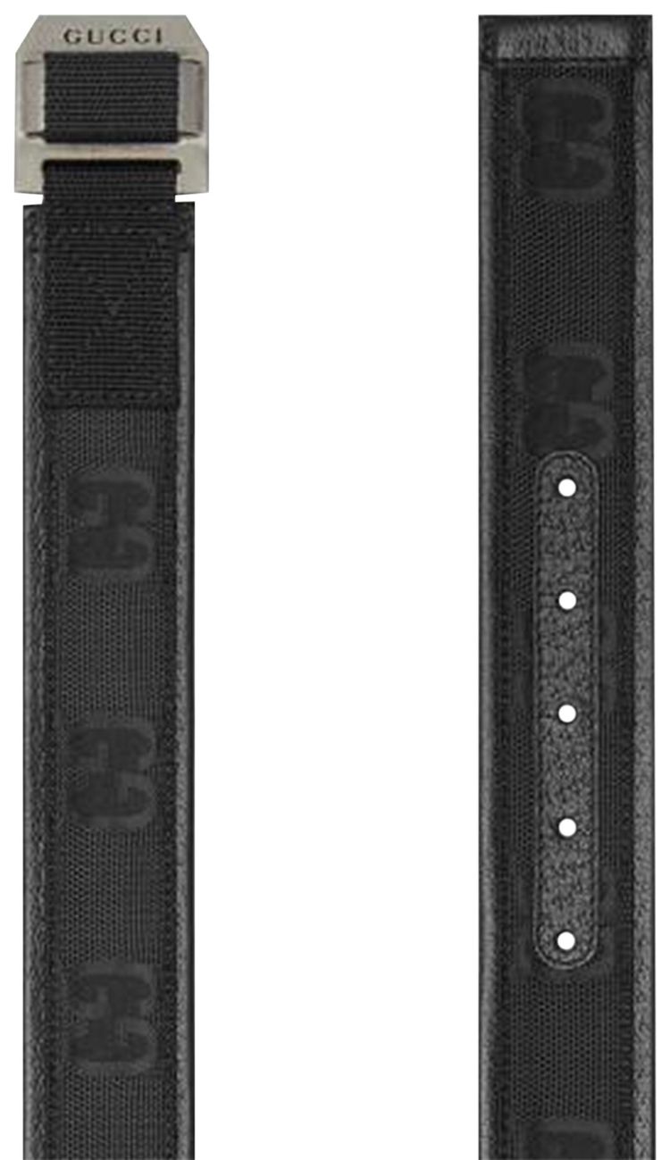 Gucci GG Patterned Print Belt Black