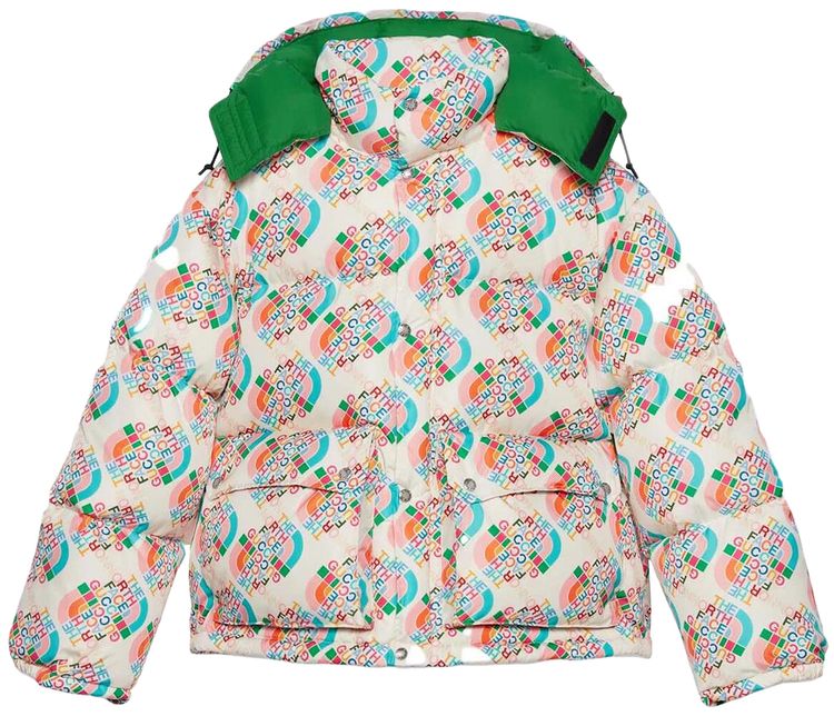 Gucci x The North Face Down Jacket MulticolorIvory