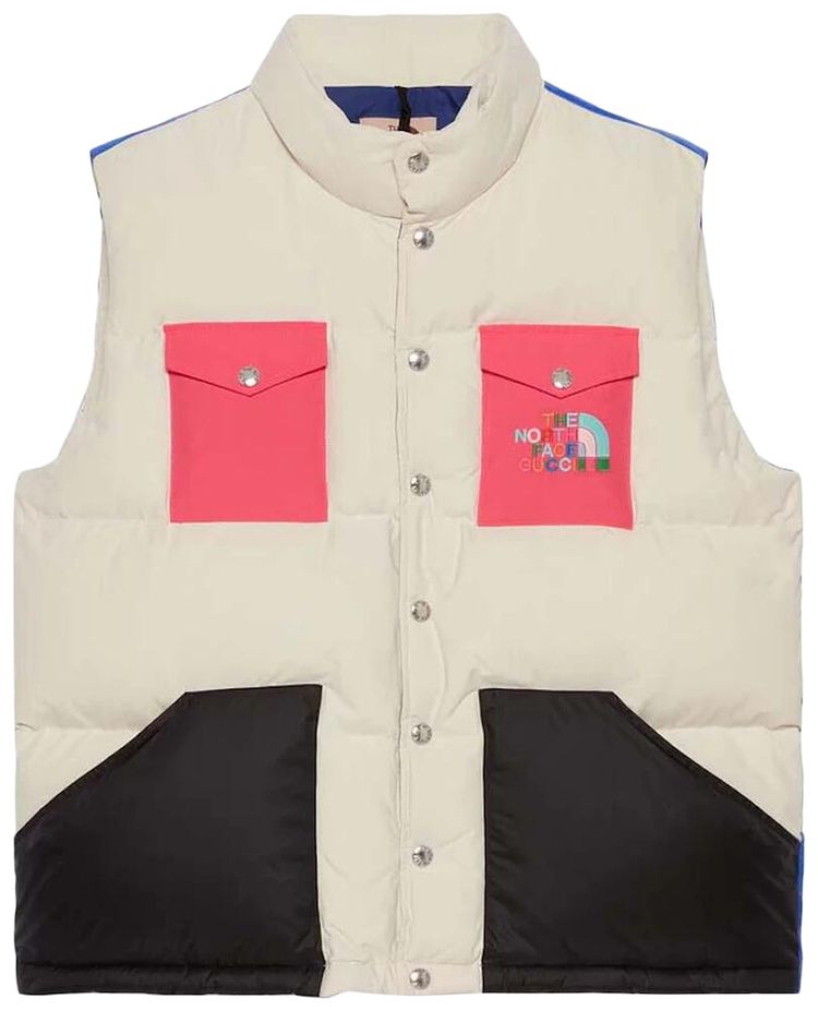 Gucci x The North Face Down Vest WhiteDark PinkBlackBlue