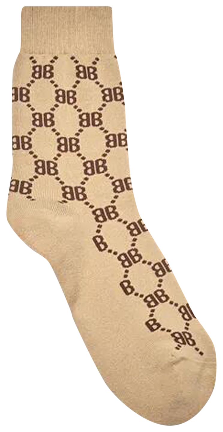 Gucci x Balenciaga The Hacker Project Hacker BB Tennis Socks Beige