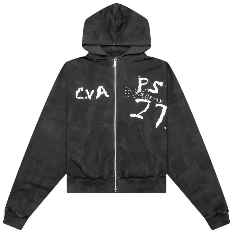 RIVINGTON roi Rebis Inri Zip Hoodie Mechanic Black
