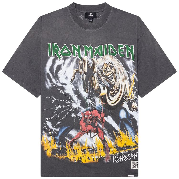 Represent Clo x Iron Maiden Number Of Beast Tee Sunfade Grey