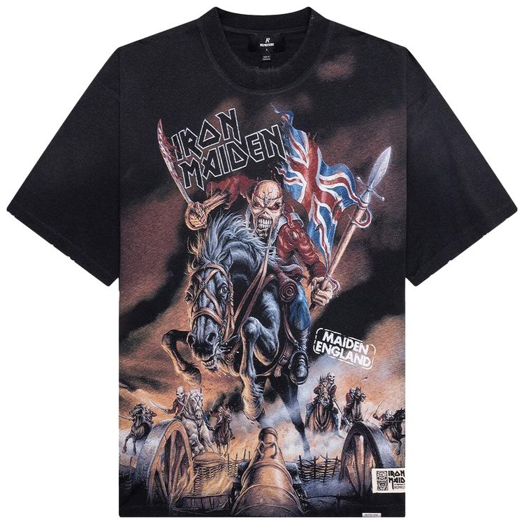 Represent Clo x Iron Maiden Steed Tee Stained Black