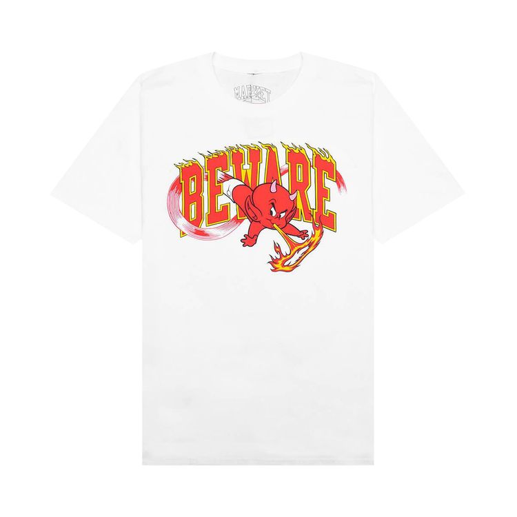 Market x Hot Stuff Beware Short Sleeve Tee White