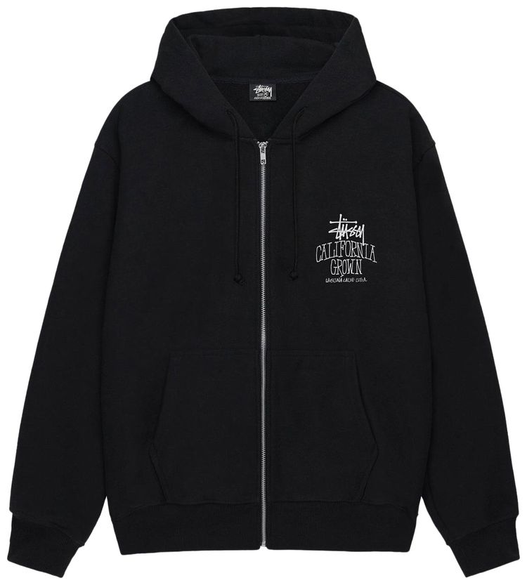 Stussy Cali Grown Zip Hoodie Black