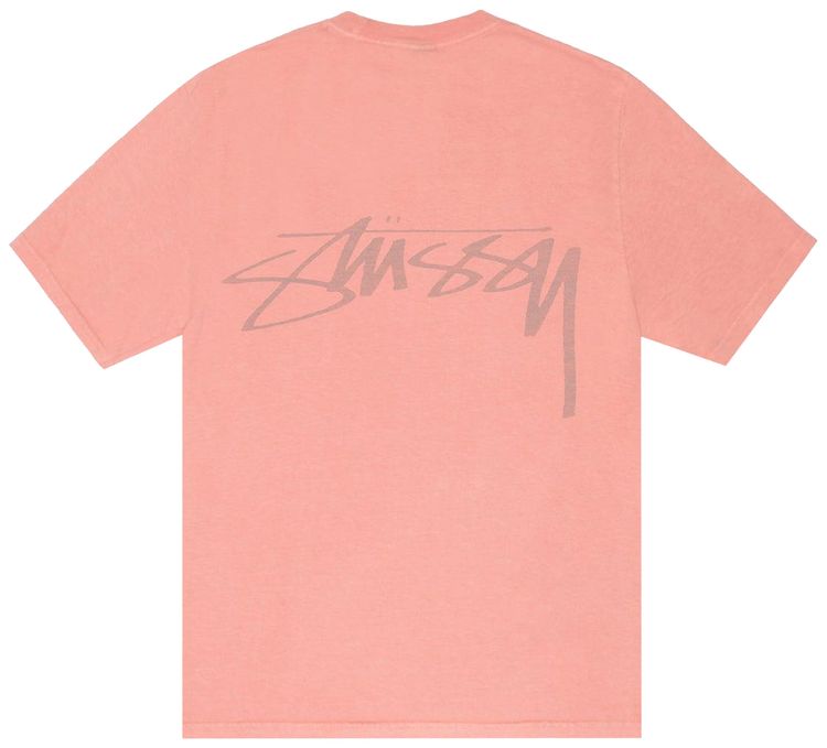 Stussy Smooth Reverse Tee Pigment Dyed Coral