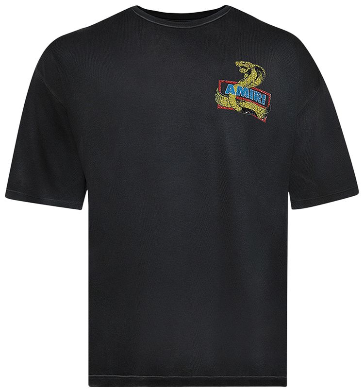 Amiri Crystal Cobra Tee Black