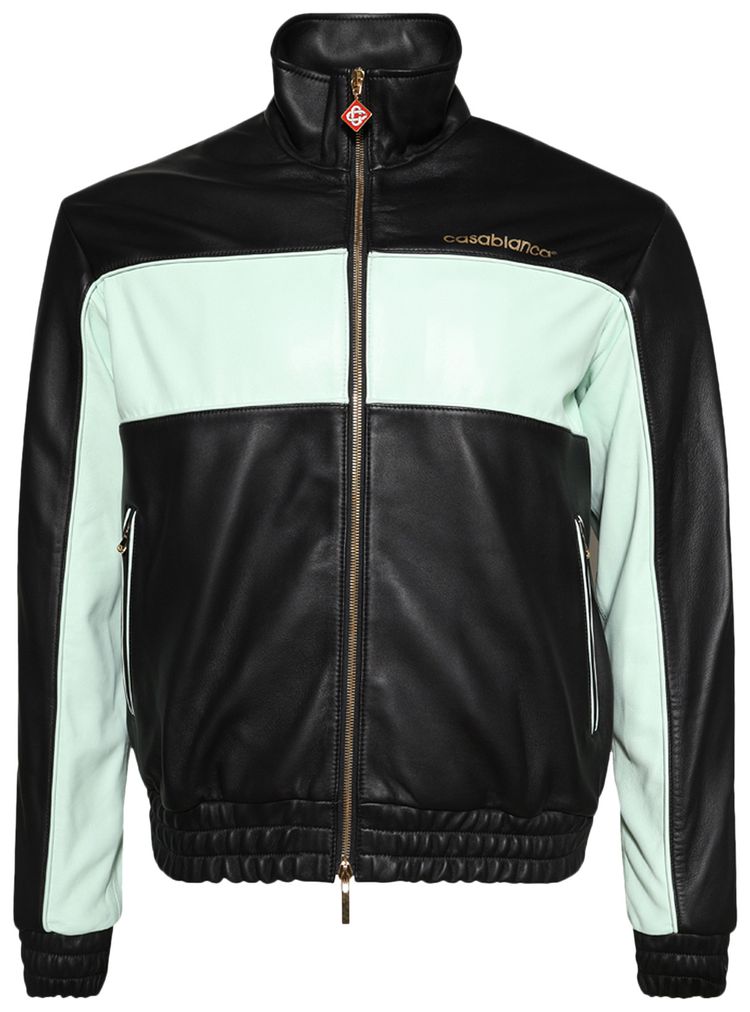 Casablanca Monogram Leather Track Jacket BlackMint