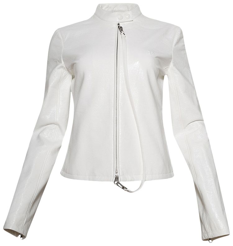 Courreges City Vinyl Biker Jacket Heritage White
