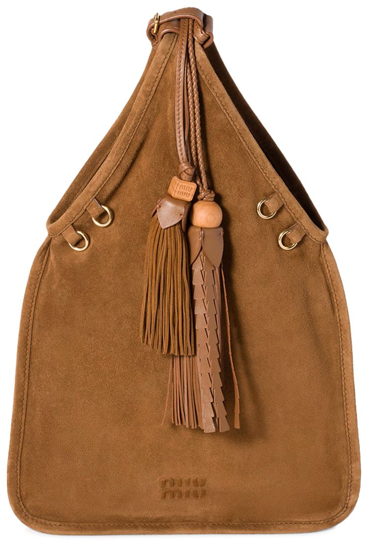 Miu Miu Suede Handbag With Tassels Rovere