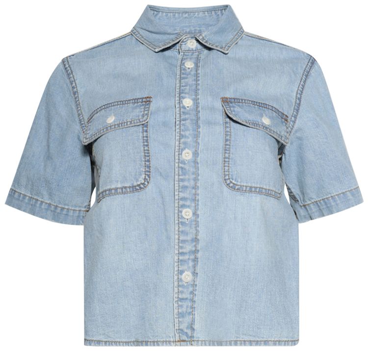 Sacai Denim Shirt Light BlueLight Grey