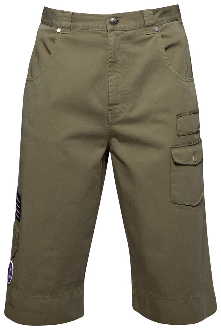 Palm Angels Military Patch Bermuda Shorts Army Green