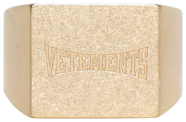 Vetements Boxing Logo Signet Ring Gold