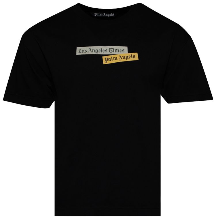 Palm Angels Logo Printed Crewneck T Shirt BlackMulticolor