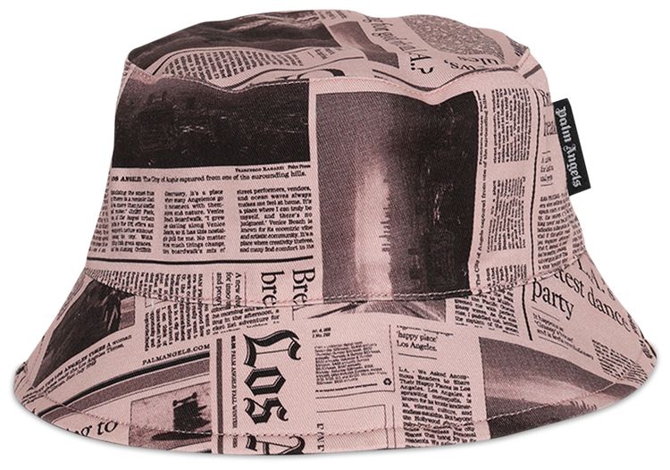 Palm Angels LA Times Reverse Bucket Hat PinkBlack