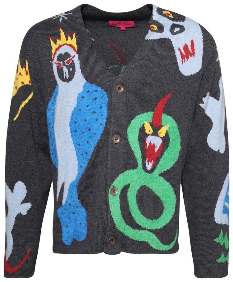 The Elder Statesman Mythical Creatures Cardigan Multicolor