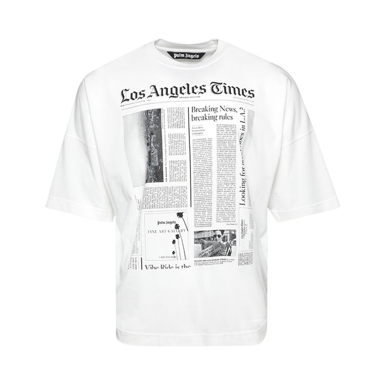 Palm Angels x LA Times News Over Tee Off WhiteBlack