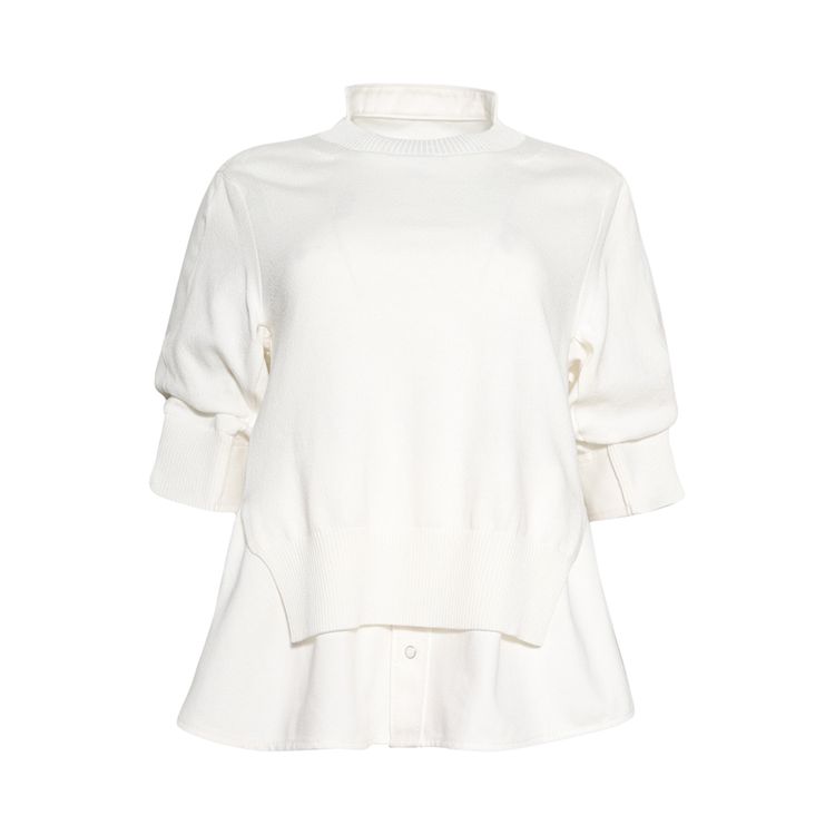 Sacai Denim x Knit Pullover Off White
