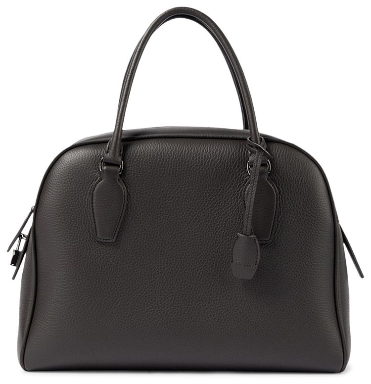 The Row India 1200 Leather Tote Bag Dark Brown Pld