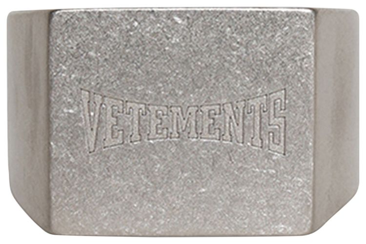 Vetements Boxing Logo Signet Ring Silver