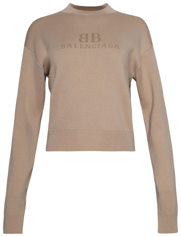 Balenciaga Cropped Sweater BeigeDark Beige