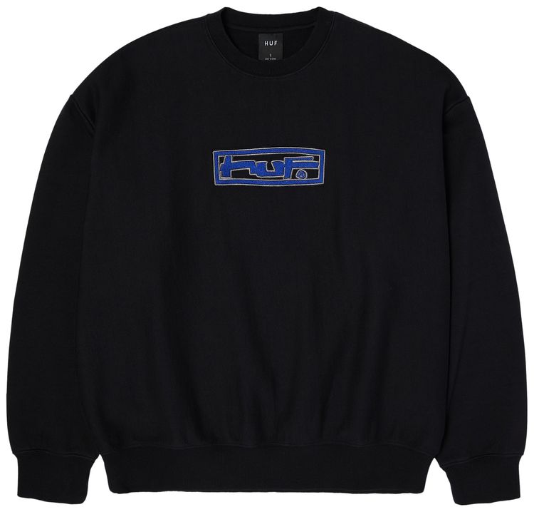 HUF Stretch Heavyweight Washed Crew Black