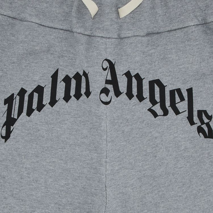 Palm Angels Curved Logo Track Sweatshort GreyMelange
