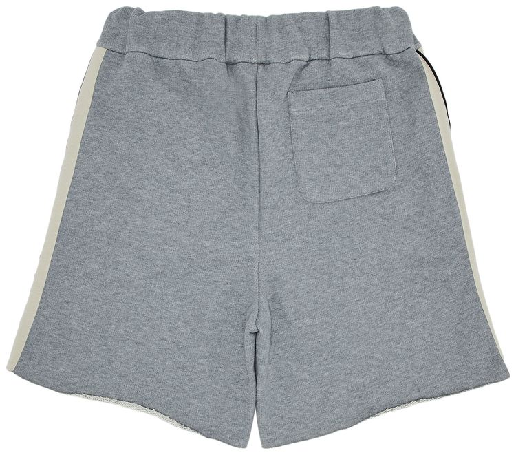 Palm Angels Curved Logo Track Sweatshort GreyMelange