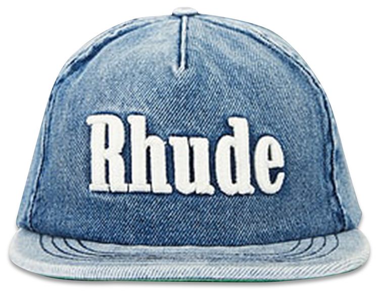 Rhude Logo Denim Hat Oxford Indigo
