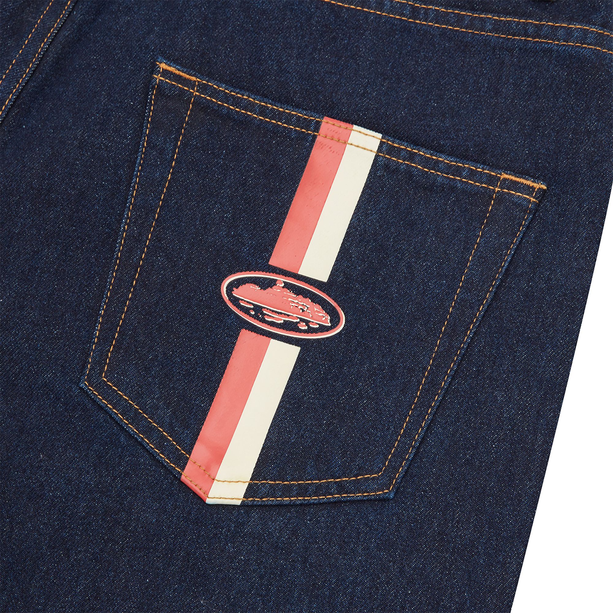 Buy Corteiz Dual Stripe Denim Short 'Washed Indigo' - CRTZ0124 373