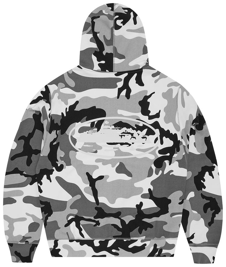 Corteiz Island Puff Print Zip Hoodie Arctic Camo