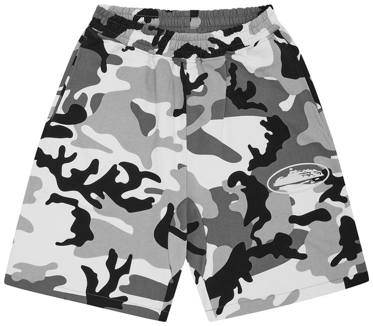 Corteiz Island Puff Print Sweatshort Arctic Camo