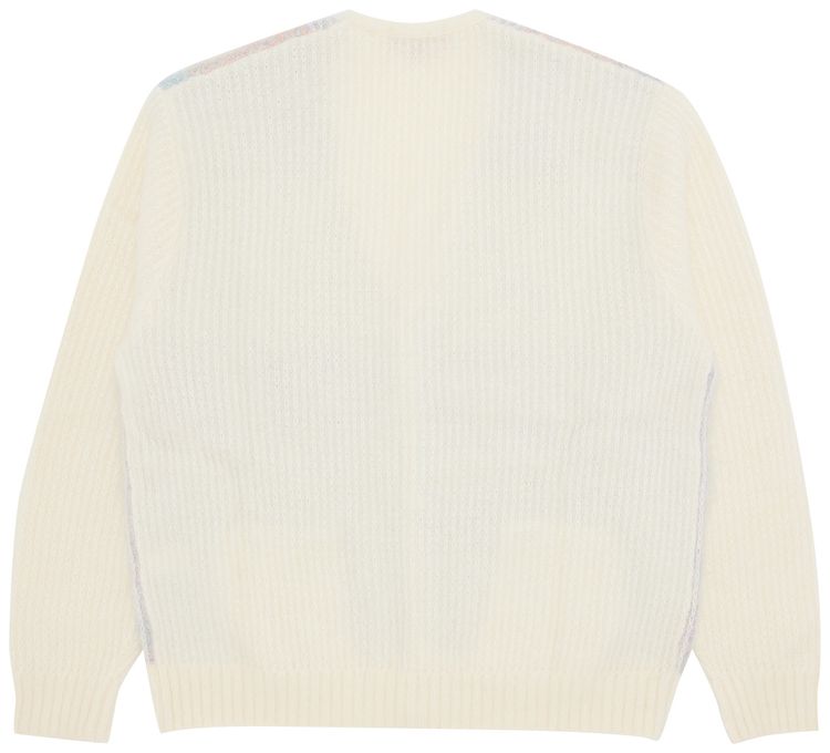 Supreme Brushed Grid Cardigan White