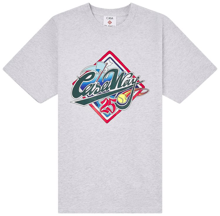 Casablanca Casa Way World Series Printed T Shirt Grey Marle