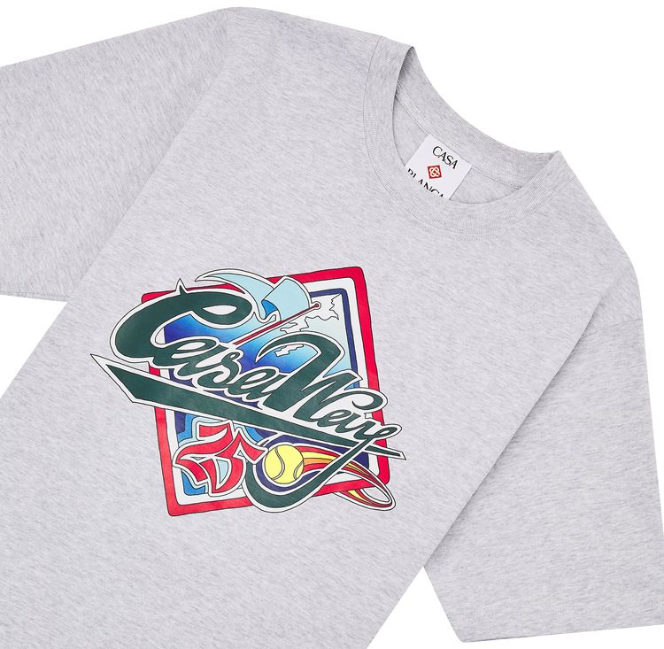 Casablanca Casa Way World Series Printed T Shirt Grey Marle