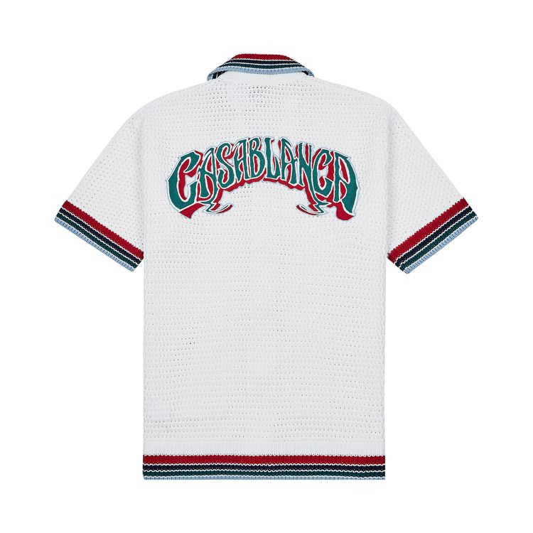 Casablanca Sporty Faux Crochet Shirt White