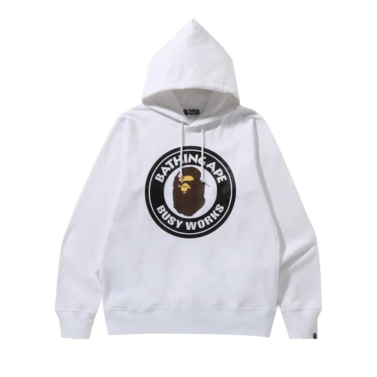 BAPE Busy Works Pullover Hoodie White