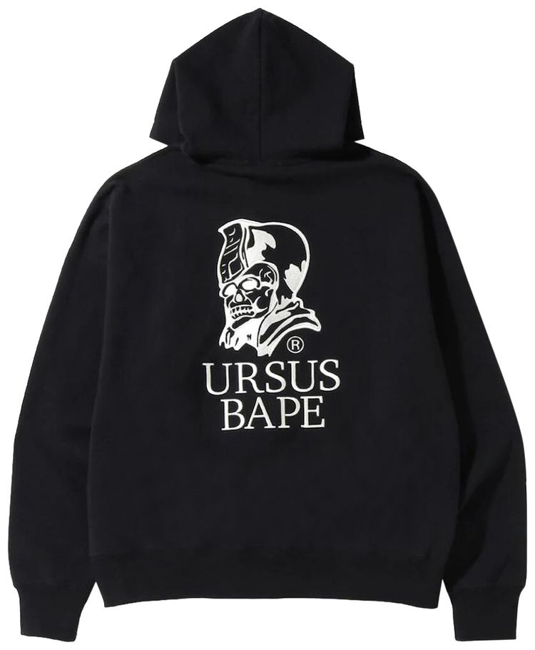 BAPE Ursus Loose Fit Zip Up Hoodie Black