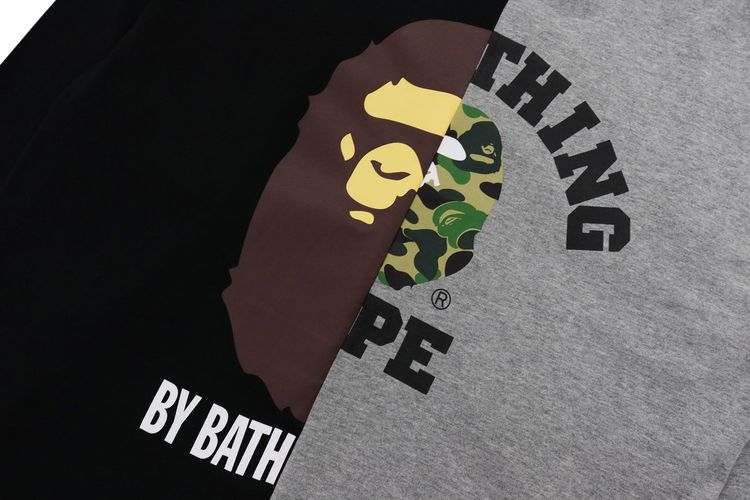BAPE College  By Bathing Relaxed Fit Ape Long Sleeve Tee Black