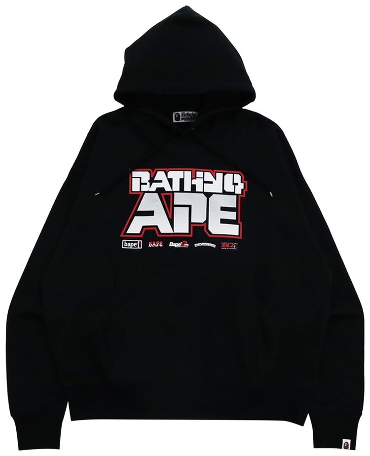 BAPE Graphic 1 Loose Fit Pullover Hoodie Black