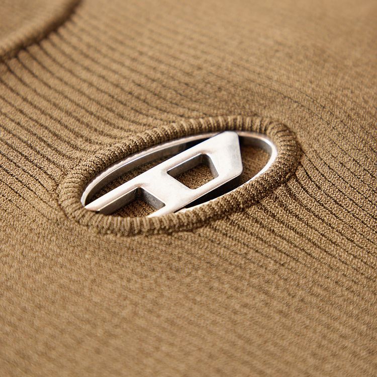 Diesel Ribbed Logo Crewneck Sweater Green
