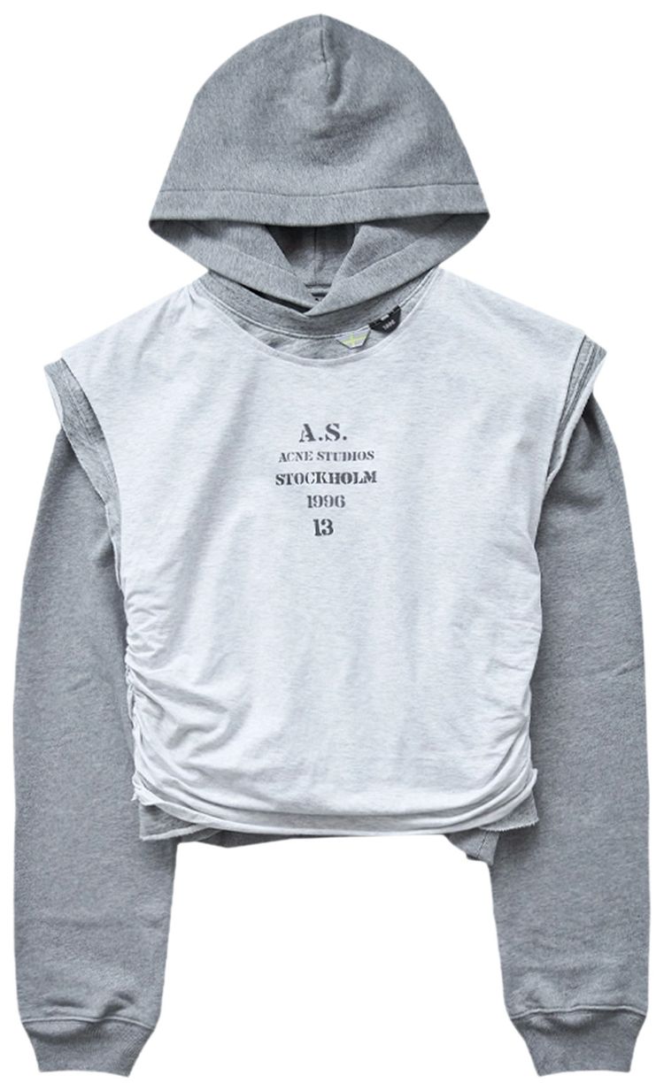 Acne Studios Gym Latyered Hoodie Grey Melange